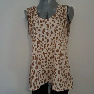 Express Gold Shimmer Leopard Print Tank Top/NWT - Size Small